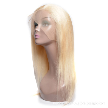 100 Unprocessed Raw Cuticle Aligned Hair Blonde 613 Lace Frontal Wig 100% Human Hair